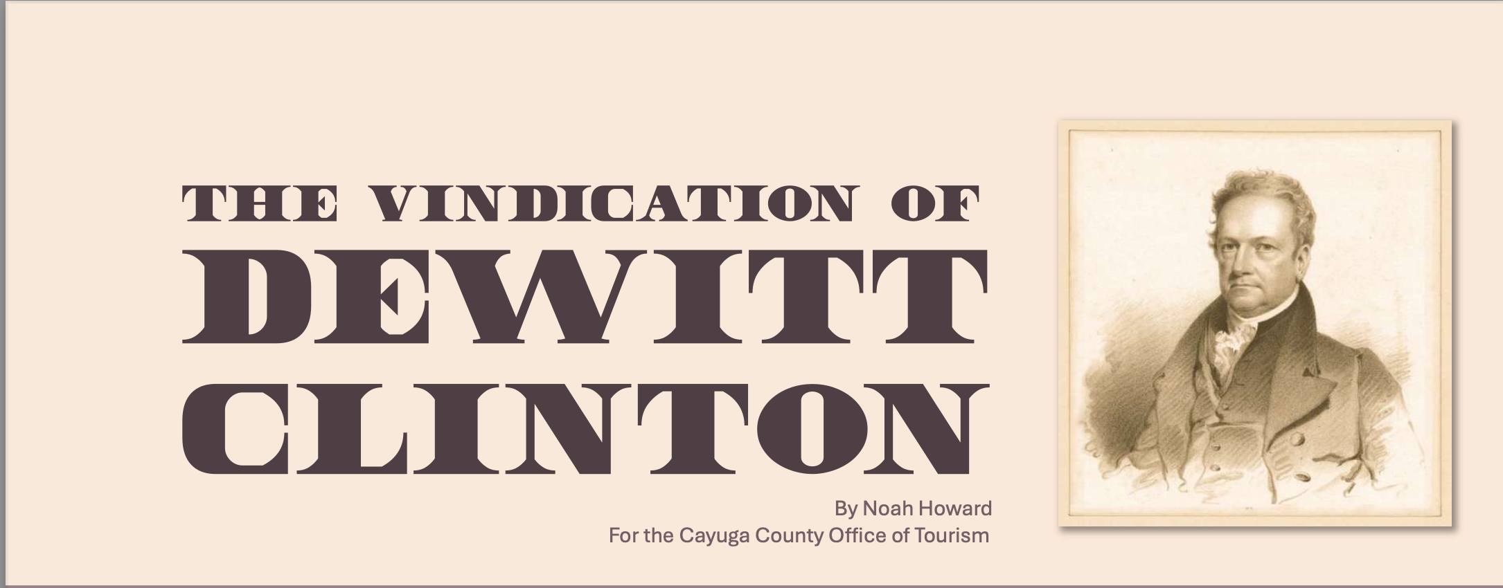 header with the wording the Vindication Dewitt Clinton